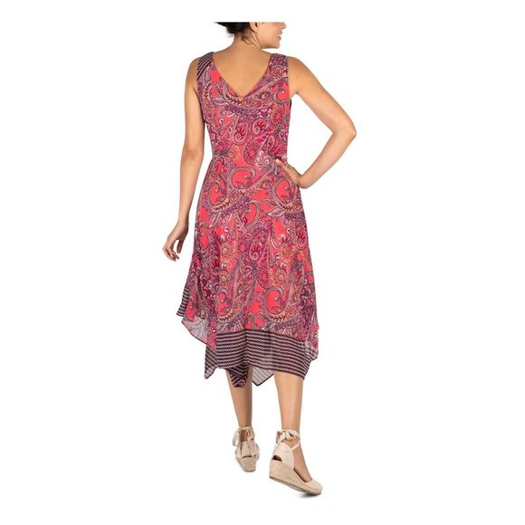ROBBIE BEE Womens Pink Sleeveless Cowl Neck Midi Party Sheath Dress Petites 4P - Picture 2 of 4